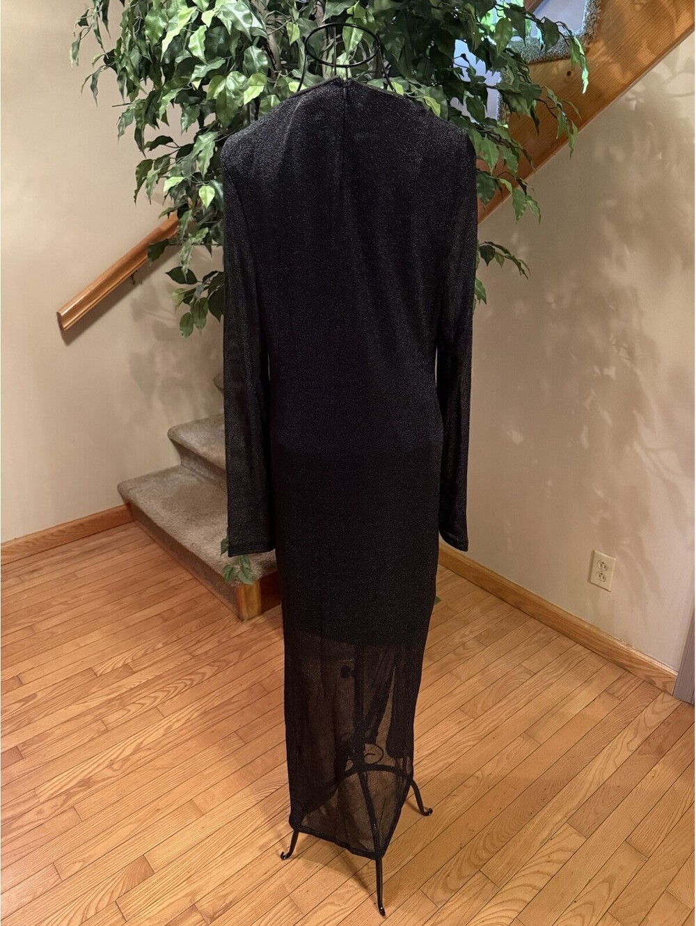 All Saints Black Nora Sparkle Shimmer Dress Size US 12 Black Simmer NWT - Picture 8 of 12